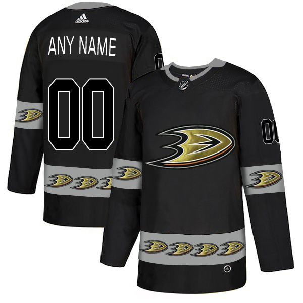 Men Anaheim Ducks #00 Any name Black Custom Adidas Fashion NHL Jersey